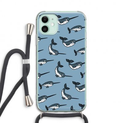Narwhal: iPhone 11 Transparant Hoesje met koord