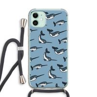 Narwhal: iPhone 11 Transparant Hoesje met koord