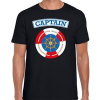 Kapitein/captain verkleed t-shirt zwart voor heren - thumbnail