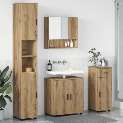 Badkamermeubelset 4 pcs artisanaal eikenkleurig 61 x 35 x 64 cm