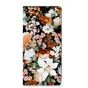 Smart Cover voor Motorola Moto G34 Dark Flowers