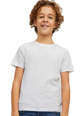 Kinder T-shirt 1-pack - ronde hals - Jongens ondershirt korte mouwen - Katoen
