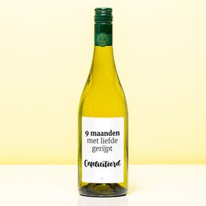 Wijnfles 9 Maanden Met Liefde Gerijpt - Wit (Sauvignon Blanc)