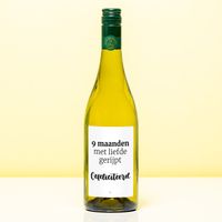 Wijnfles 9 Maanden Met Liefde Gerijpt - Wit (Sauvignon Blanc) Wijnfles 9 Maanden Met Liefde Gerijpt - Wit (Sauvignon Blanc)