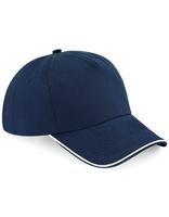 Beechfield CB25c Authentic 5 Panel Cap - Piped Peak - French Navy/White - One Size
