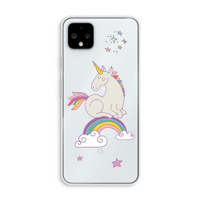 Regenboog eenhoorn: Pixel 4 XL Transparant Hoesje
