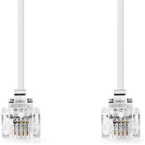 Telecomkabel | RJ11 Male | RJ11 Male | 5.00 m | Kabel design: Plat | Connectorplating: Vernikkeld |