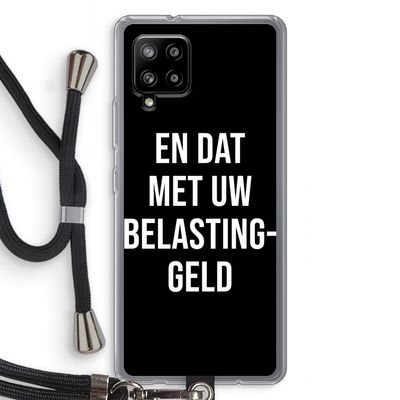 Belastinggeld - Zwart: Samsung Galaxy A42 5G Transparant Hoesje met koord