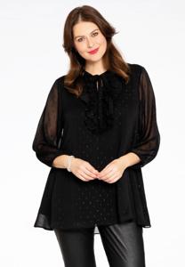 Yoek Tuniek met ruches PONPON | Zwart | Maat 46/48