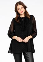 Yoek Tuniek met ruches PONPON | Zwart | Maat 42/44