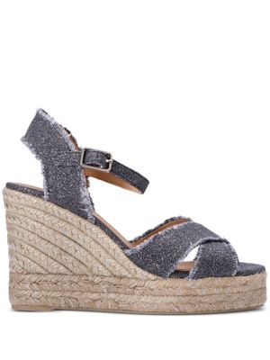 Castañer espadrilles métallisées Bromelia 100 mm - Gris