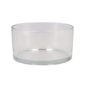 Schaal/vaas laag model - cilinder vorm - D15 x H8 cm - transparant glas