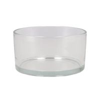 Schaal/vaas laag model - cilinder vorm - D15 x H8 cm - transparant glas