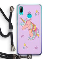 Roze eenhoorn: Huawei P Smart (2019) Transparant Hoesje met koord