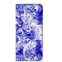 Mobiel BookCase Xiaomi Redmi 10 Angel Skull Blauw - thumbnail