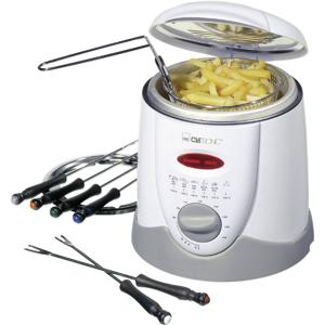 Clatronic FFR 2916 Fondue-friteuse 840 W Met handmatige temperatuursinstelling Wit, Grijs