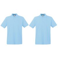 2-Pack maat XL lichtblauw poloshirt premium van katoen voor heren