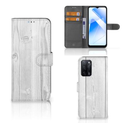 OPPO A16/A16s/A54s | Book Style Case | White Wood