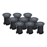 Set van 9 Maisy LED Grondspots Rond - Dimbaar - GU10 fitting - Rond - Ø12cm - Tuinspot - Oprit - Zwart - IP67 waterdicht