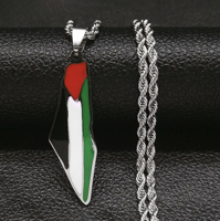 Zilverkleurige Hanger met Palestina Vlag - Sieraden - Spiritueelboek.nl