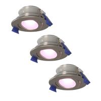 Set van 3 Lima smart inbouwspots - Wifi + Bluetooth - RGBWW - GU10 5,5 Watt 345 Lumen - Kantelbaar - Google Home, Amazon Alexa en Siri - IP65 waterdicht - RVS - Bestuurbaar via app en stem