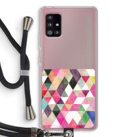 Gekleurde driehoekjes: Samsung Galaxy A51 5G Transparant Hoesje met koord