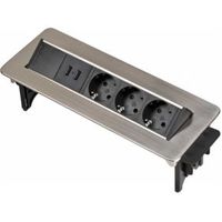 Brennenstuhl 1396200113 power uitbreiding 2 m 3 AC-uitgang(en) Binnen Zwart, Roestvrijstaal