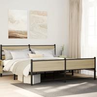 Bedframe zonder matras metaal sonoma eikenkleurig 180x200 cm