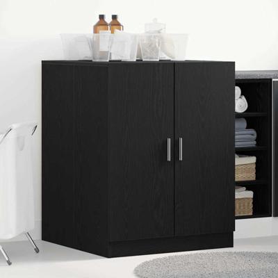 Wasmachinekast met opslag Zwart eiken 70.5 x 71.5 x 91.5 cm