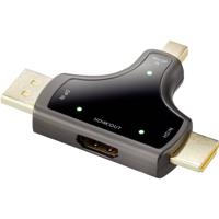 Renkforce RF-3846636 DisplayPort / HDMI Adapter [3x DisplayPort stekker, Mini-DisplayPort stekker, HDMI-stekker - 1x HDMI-bus] Zwart