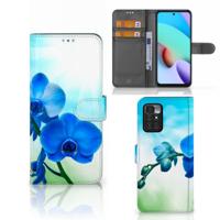 Xiaomi Redmi 10 Hoesje Orchidee Blauw - Cadeau voor je Moeder Xiaomi Redmi 10 Hoesje Orchidee Blauw - Cadeau voor je Moeder