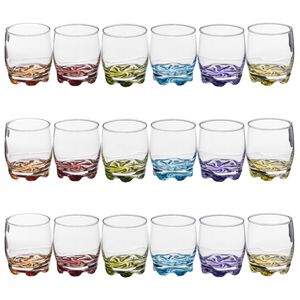 Set van 18x stuks drinkglazen/waterglazen kleurenmix 310 ml