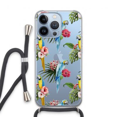 Kleurrijke papegaaien: iPhone 13 Pro Transparant Hoesje met koord