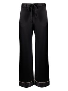 Kiki de Montparnasse pantalon en soie Kiki à taille nouée - Noir