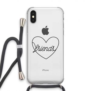 Friends heart black: iPhone XS Transparant Hoesje met koord