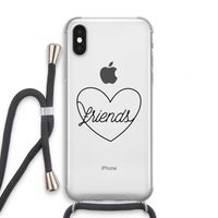 Friends heart black: iPhone XS Transparant Hoesje met koord