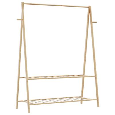 Kledingrek met schappen 132x45,5x150,5 cm bamboe