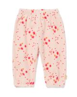 HEMA Newborn broek velours bloemen lichtroze (lichtroze)