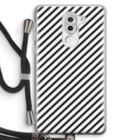 Strepen zwart-wit: Honor 6X Transparant Hoesje met koord
