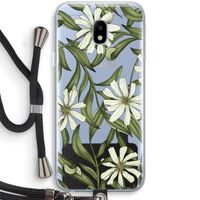 Wit bloemenpatroon: Samsung Galaxy J3 (2017) Transparant Hoesje met koord