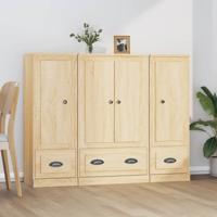 Hoge kasten 3 st bewerkt hout sonoma eikenkleurig