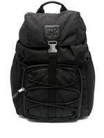 Palm Angels monogram-debossed canvas backpack - Noir