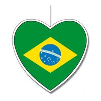 3x Brazilie hangdecoratie harten 28 cm - Feestdecoratievoorwerp - thumbnail
