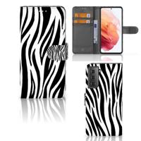 Samsung Galaxy S21 | Telefoonhoesje | Met pasjeshouder | Zebra