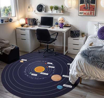Zonnestelsel vinyl tapijt slaapkamer