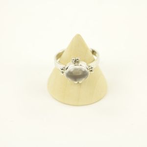 Zilveren Ring met Rozenkwarts Maat 18,5 Verstelbaar - Model 2 (Sterling Zilver 925)