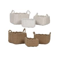 Basket spelset Home ESPRIT Wit Beige Touw (3 Onderdelen) (2 Stuks) Basket spelset Home ESPRIT Wit Beige Touw (3 Onderdelen) (2 Stuks)