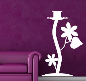 Sticker decoratie kandelaar bloemen