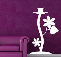 Sticker decoratie kandelaar bloemen