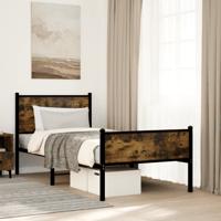 Bedframe zonder matras metaal gerookt eikenkleurig 80x200 cm